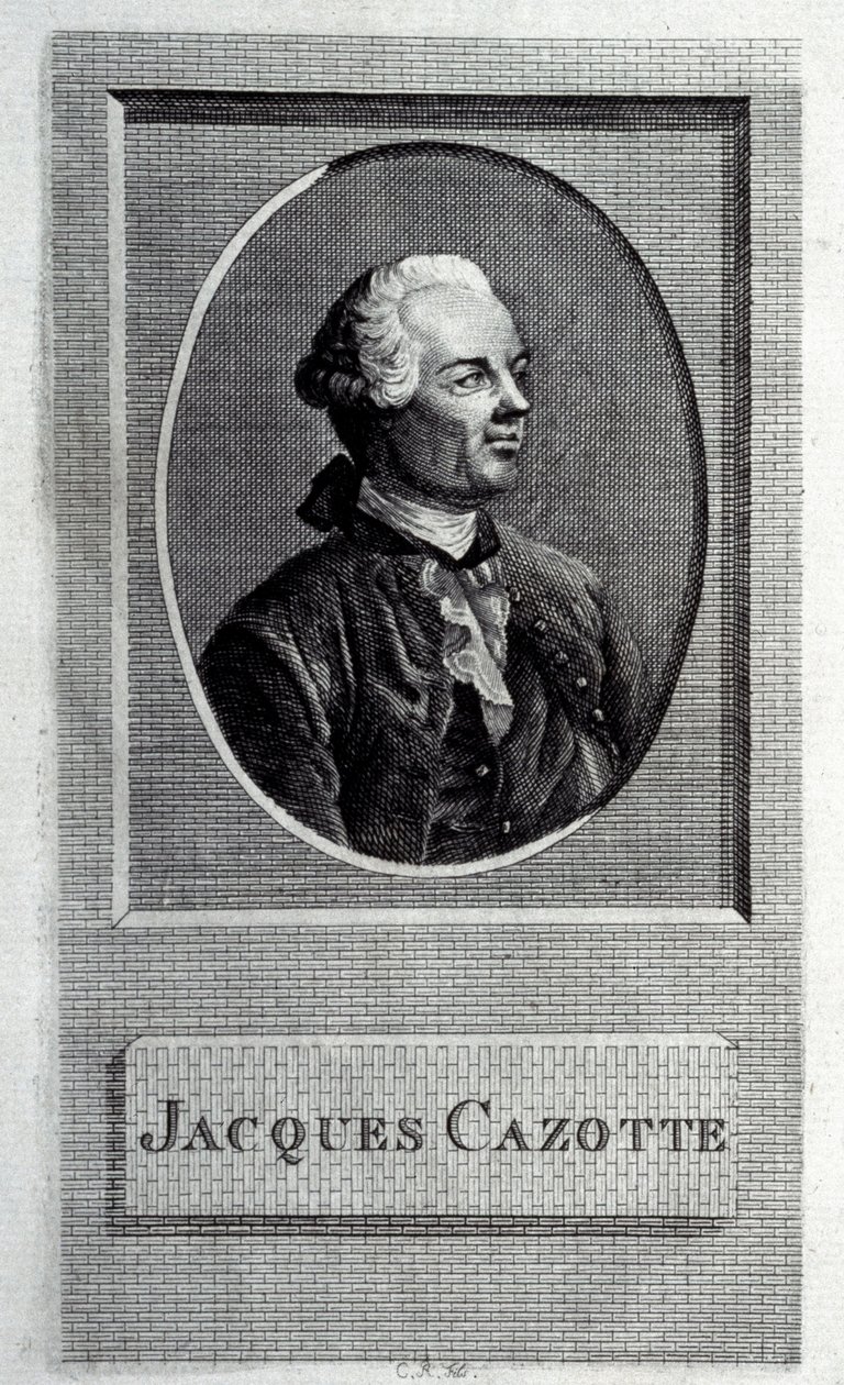 Portrett av forfatteren Jacques Cazotte 1720-1792, 1700-tallet. av French master.