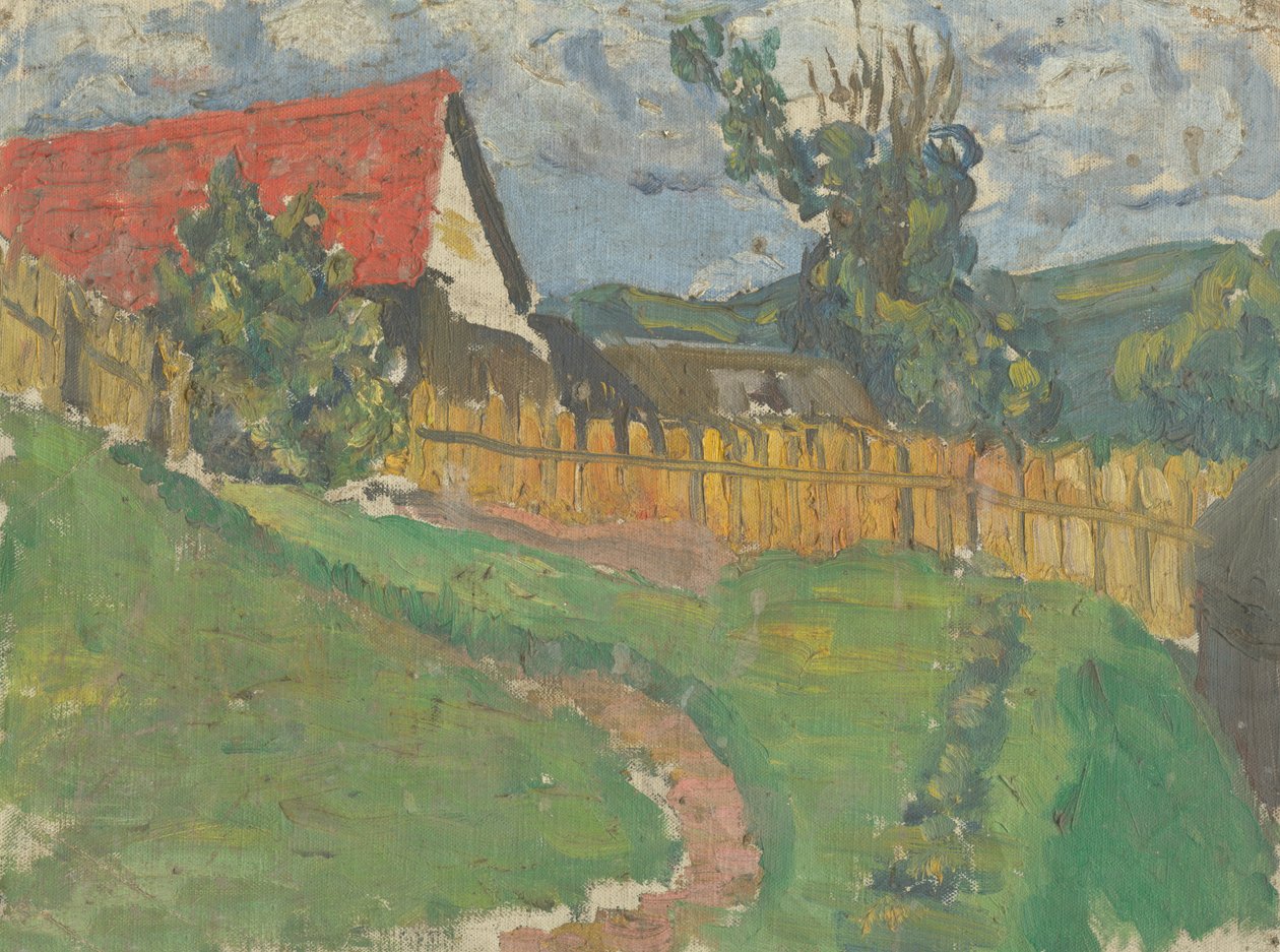 Studie av et landskap med et hus av Frida Konstantin