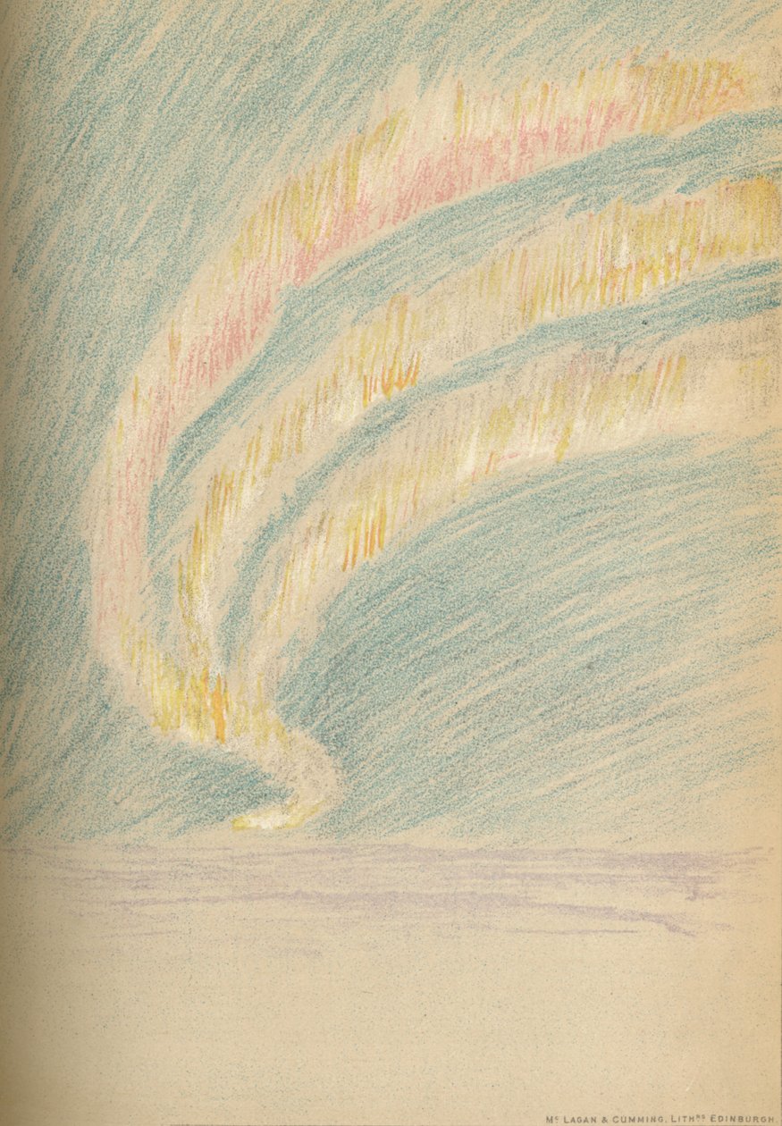 Streamers of Aurora Borealis, 28. november 1893. Pastell Sketch, 1893 1897 av Fridtjof Nansen