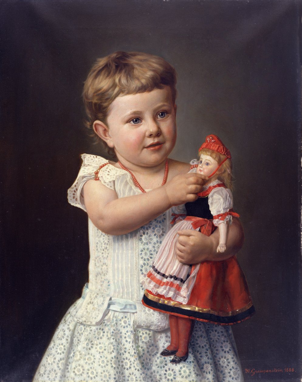 Kunstnerens barnebarn, Olga Graupenstein, 1888 av Friederich Wilhelm Graupenstein