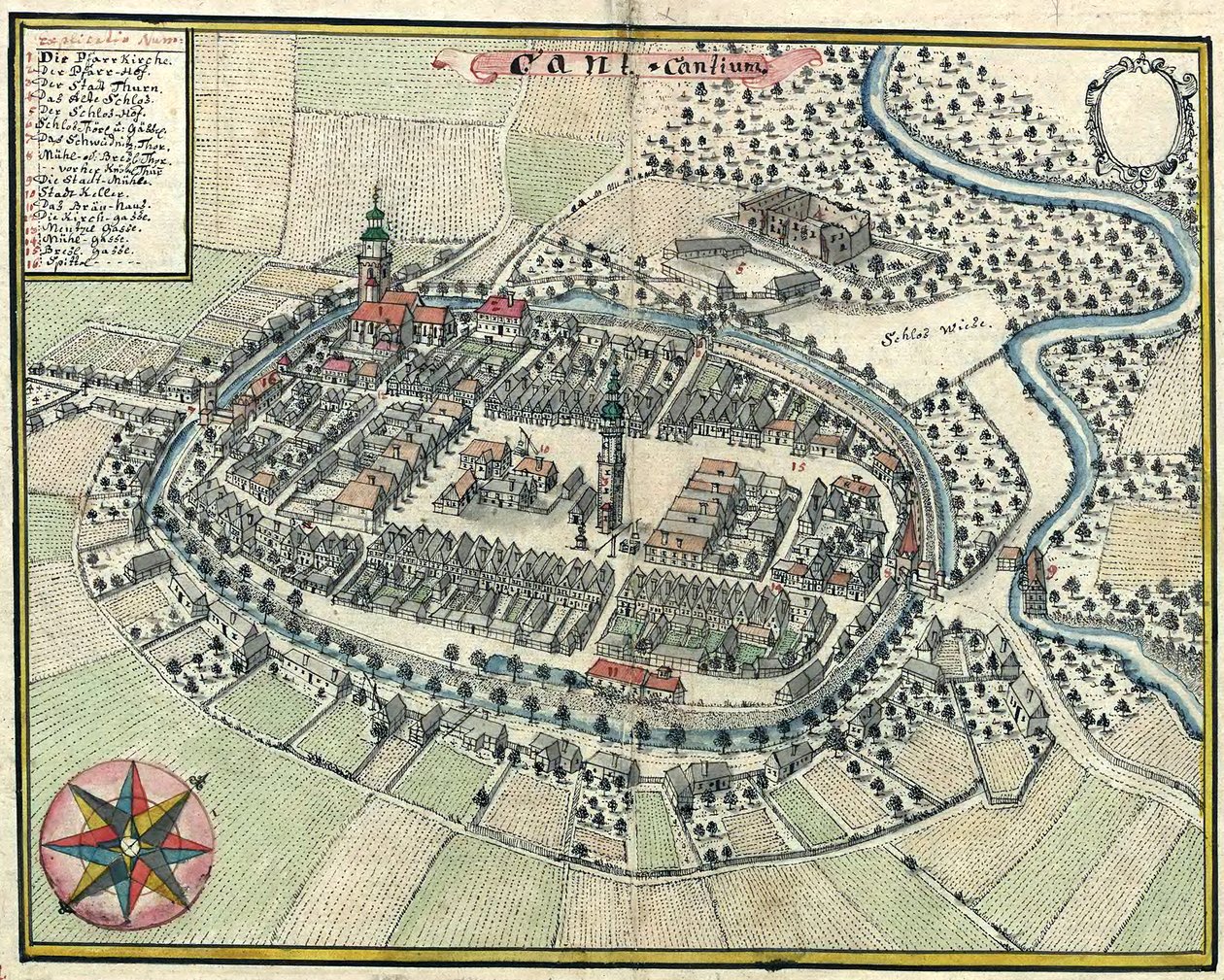 Byen Kąty Wrocławskie av Friedrich Bernhard Werner