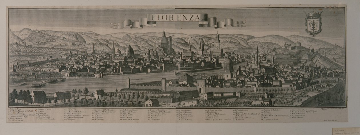 Utsikt over Firenze av Friedrich Bernhard Werner
