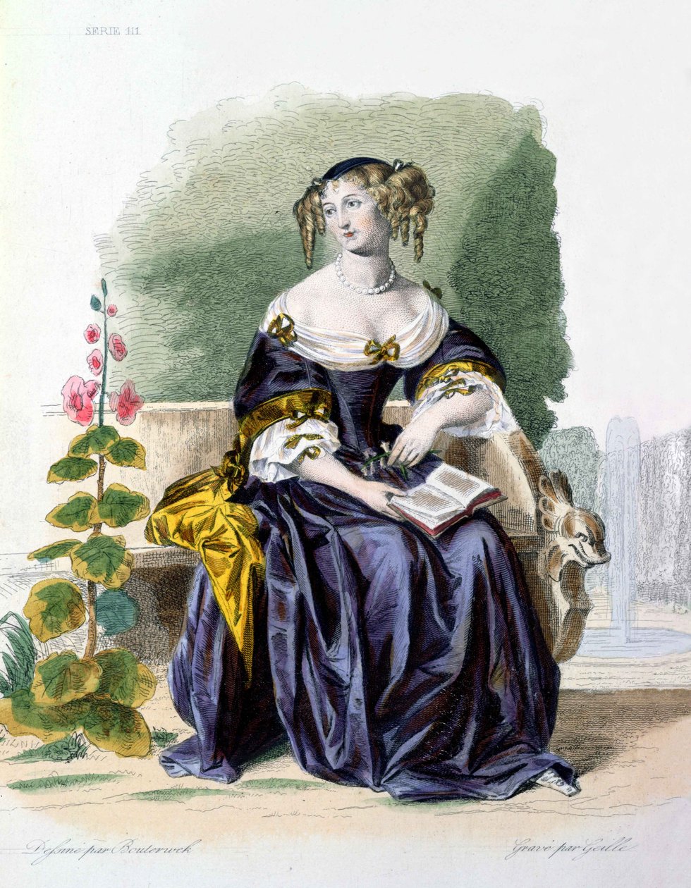 Portrett av Madame de Lafayette (1634-93) gravert av Geille av Friedrich Bouterwek