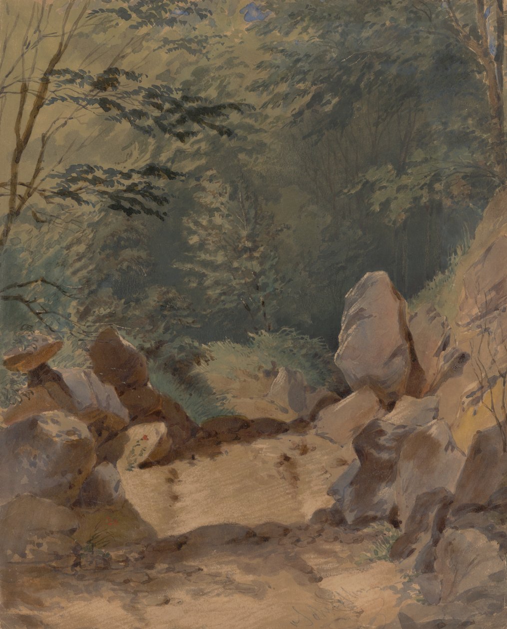 Skoglandskap med steiner av Friedrich Carl von Scheidlin