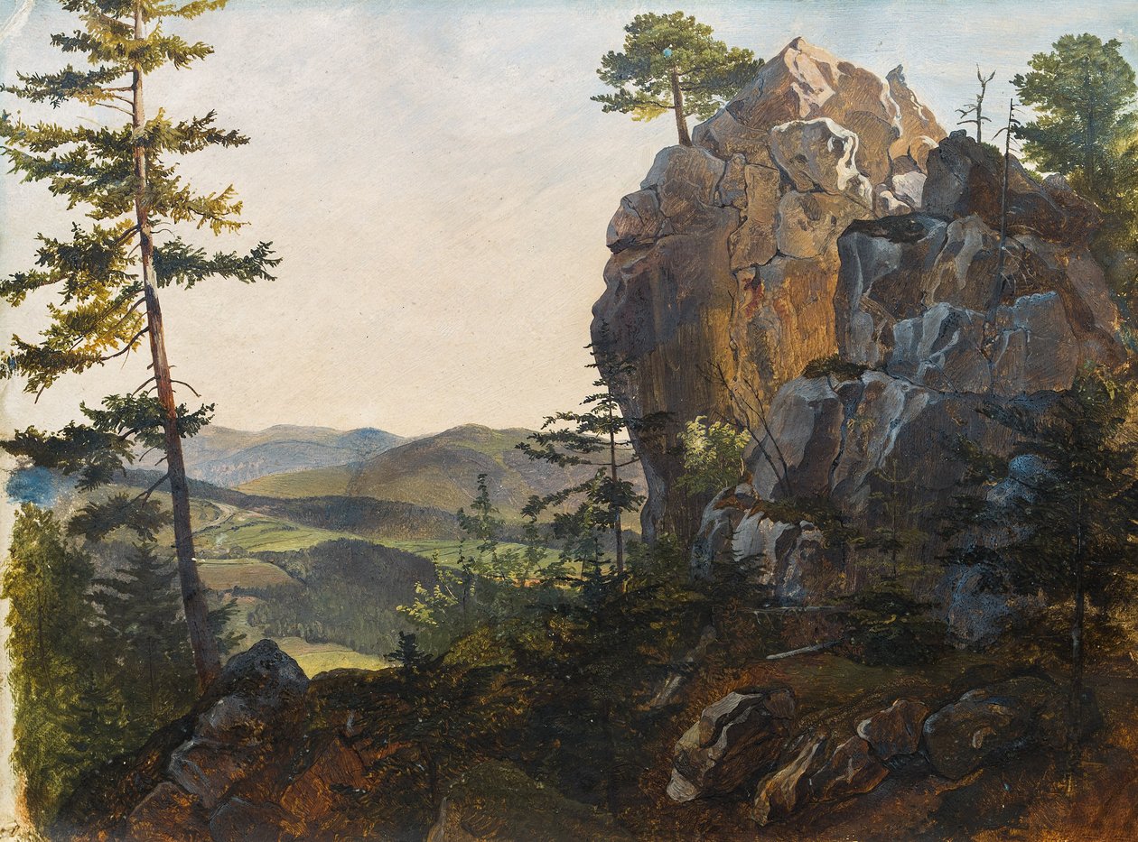 Landskap med Balber -steinene i nærheten av Miesenbach av Friedrich Gauermann