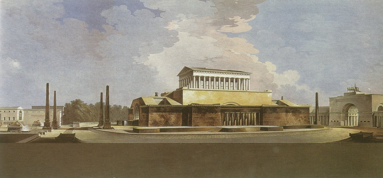 Plan for et monument til Frederick II av Preussen, Berlin, 1797 av Friedrich Gilly