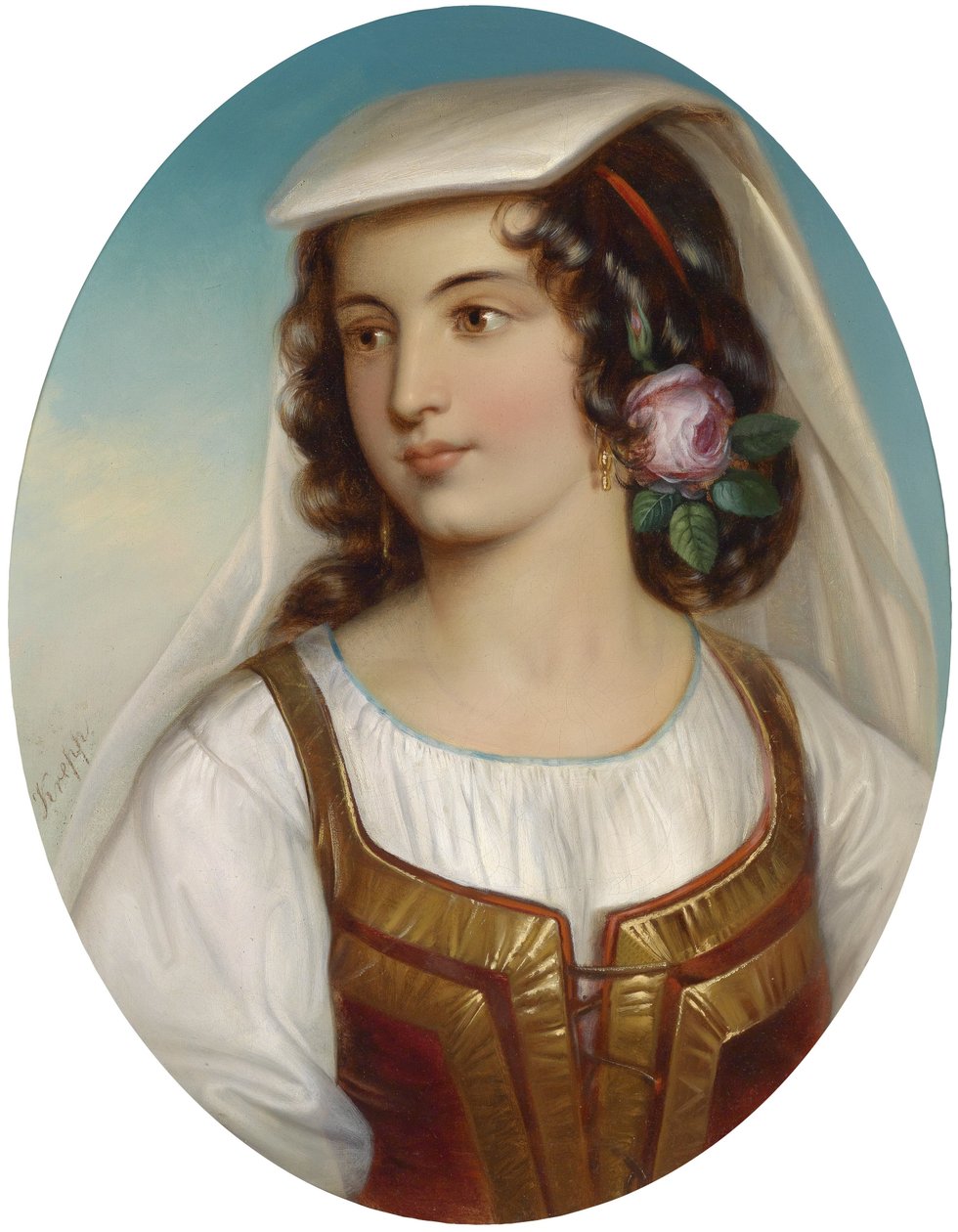 Jenter i tradisjonelle sør -italienske klær av Friedrich Krepp