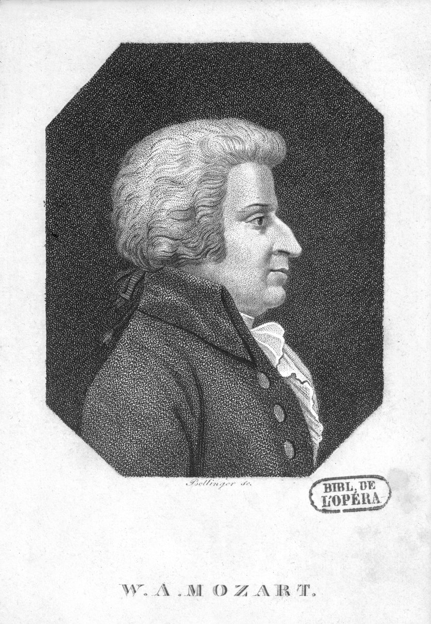 Wolfgang Amadeus Mozart (1756-91) av Friedrich Wilhelm Bollinger