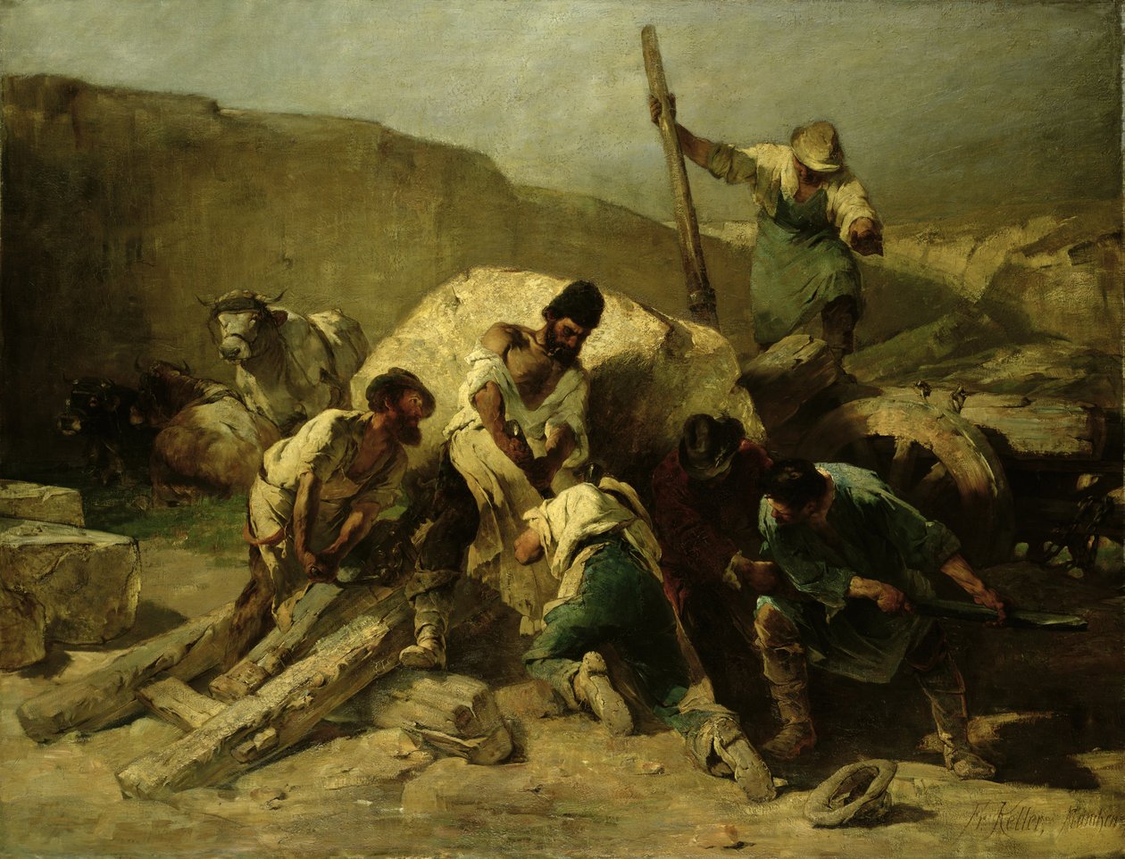 Transport av steinblokker av Friedrich von Keller