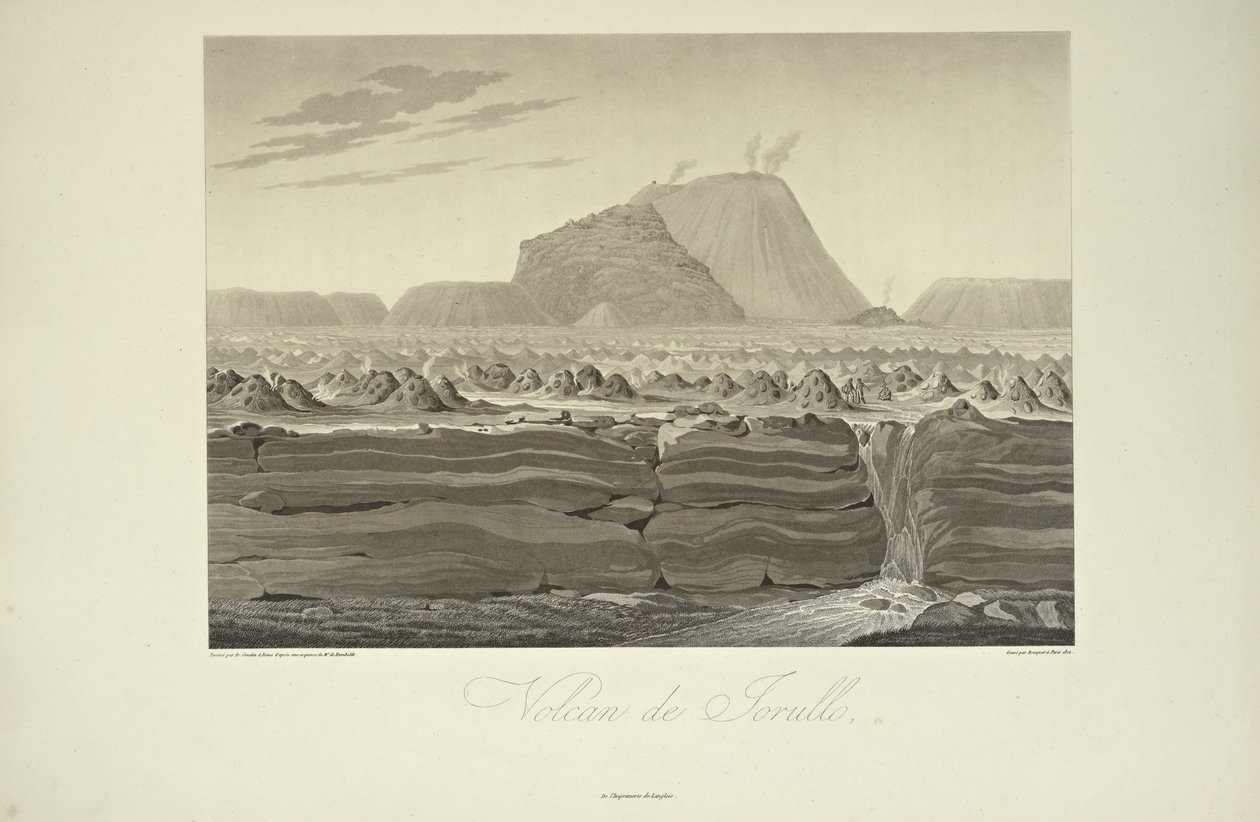 Volcano of Jorullo, tegnet av Gmelin, illustrasjon fra 