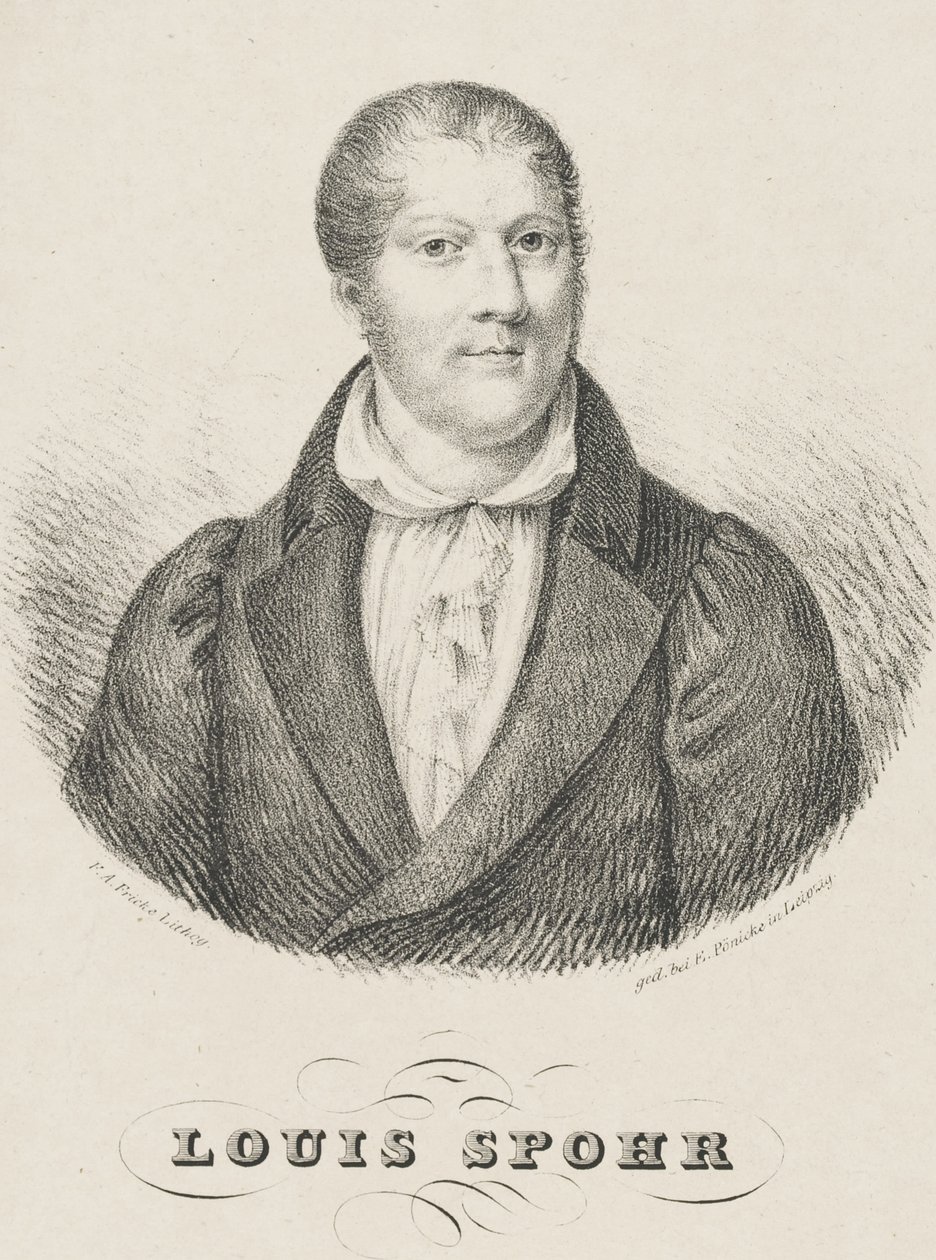 Portrett av Louis Spohr 1784-1859, ca. 1830-1840. av Friedrich August Fricke