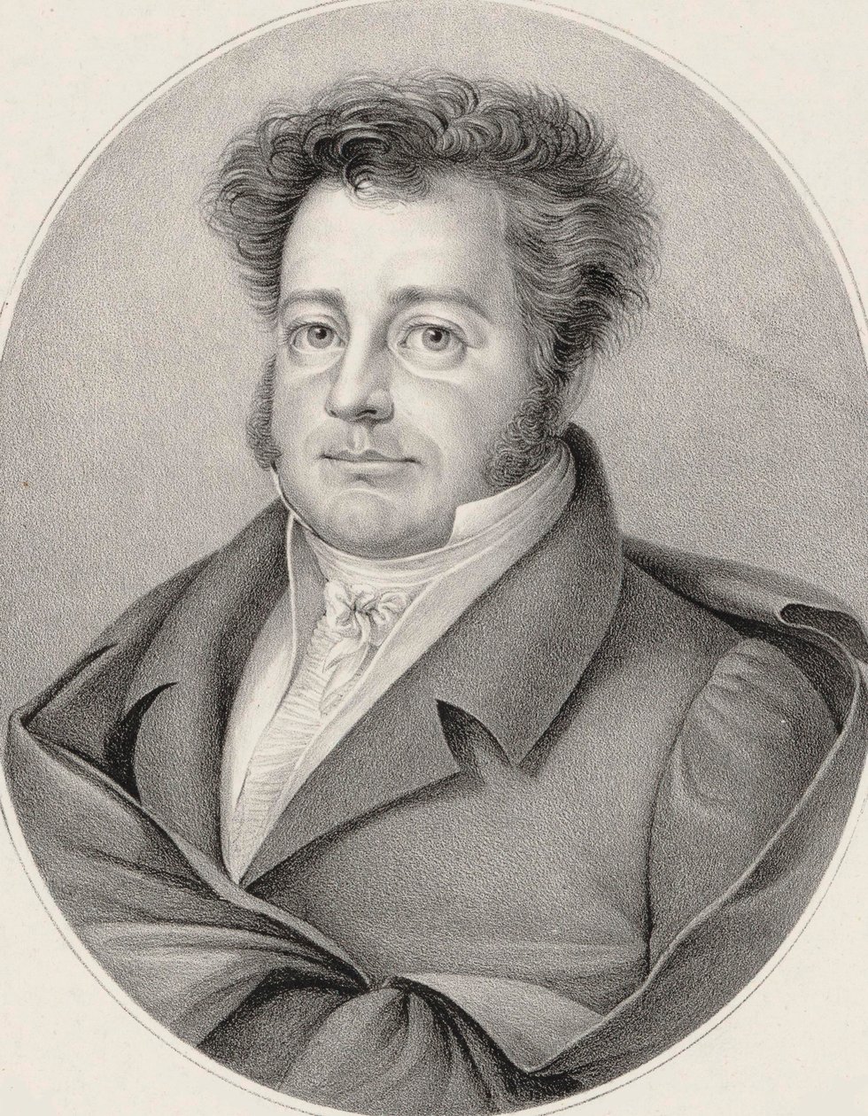 Portrett av komponisten Heinrich Marschner 1795-1861. av Friedrich August Fricke