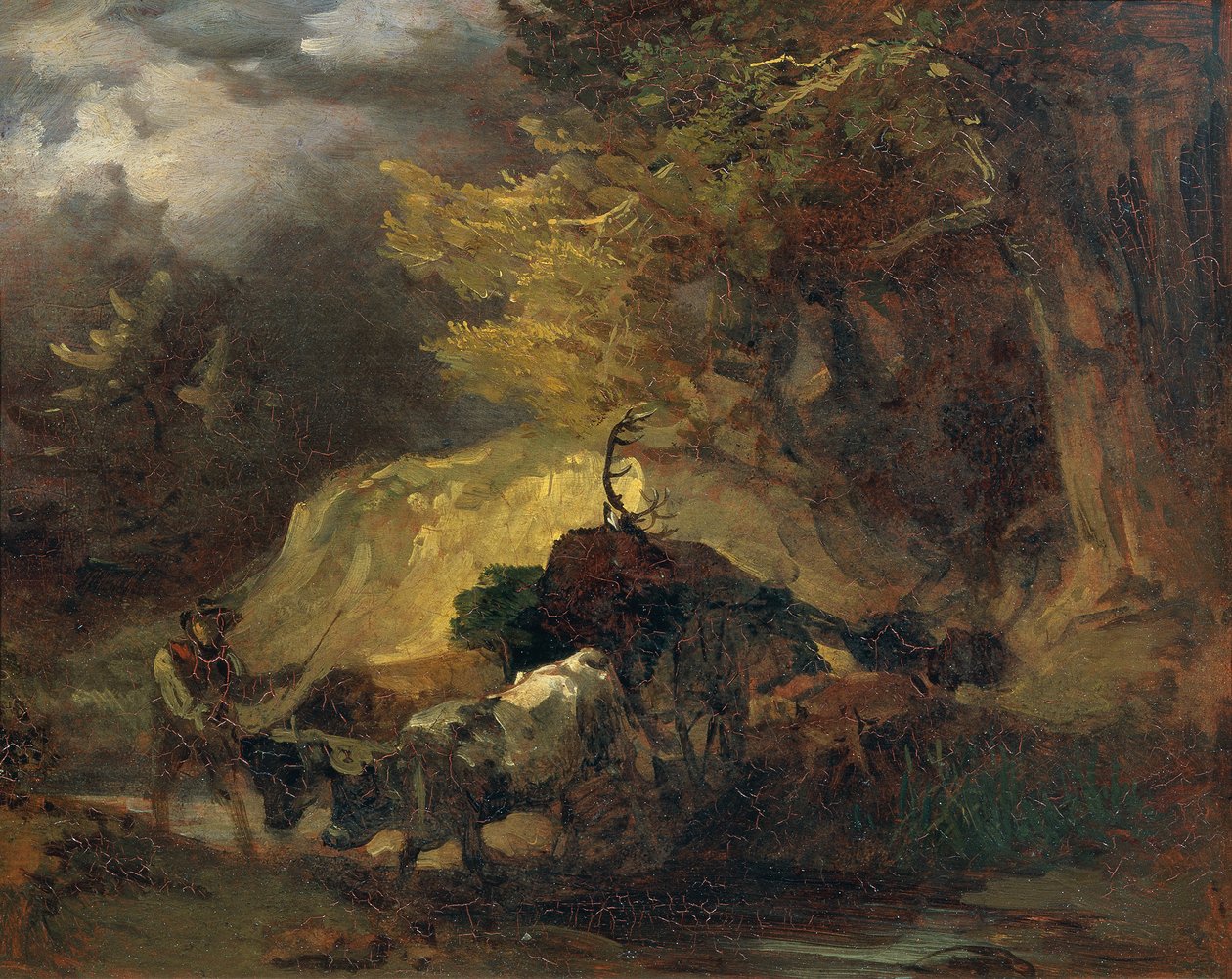 Etter jakten (tilbake fra rådyrjakt) av Friedrich August Mathias Gauermann