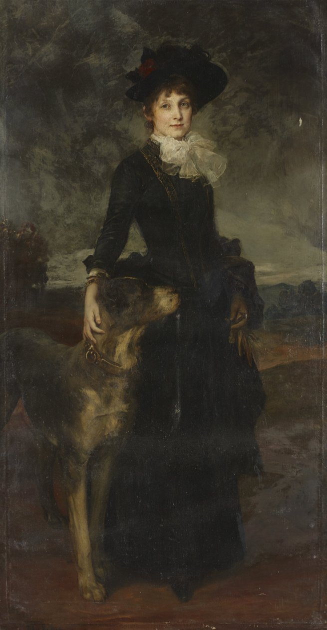 Mina Kaulbach med Dogge av Friedrich August von Kaulbach