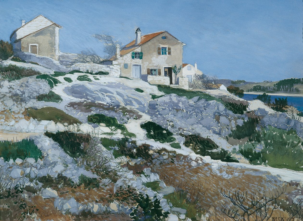 Fiskerhus på Lussin av Friedrich Beck