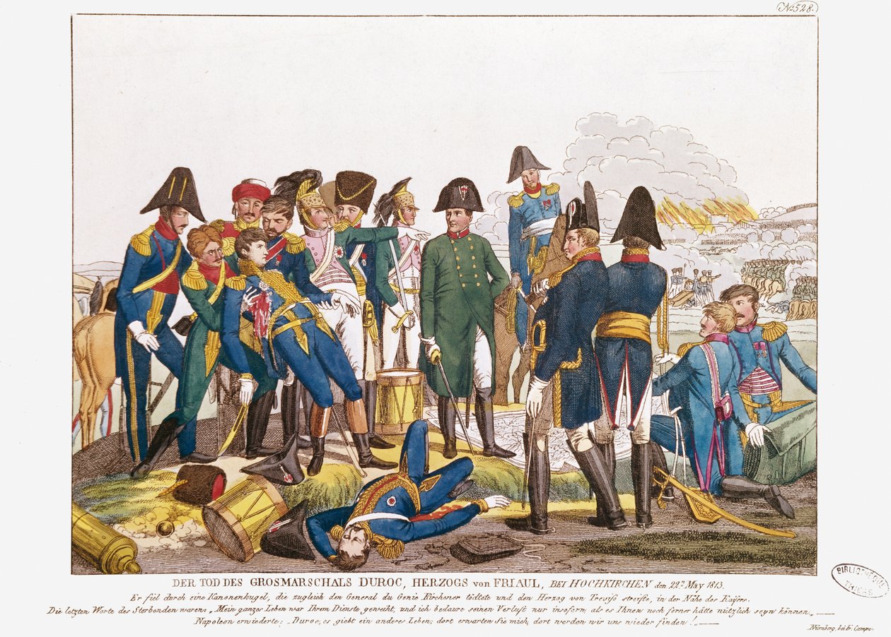 Marshal Durocs død i slaget ved Bautzen, 22. mai 1813 av Friedrich Campe
