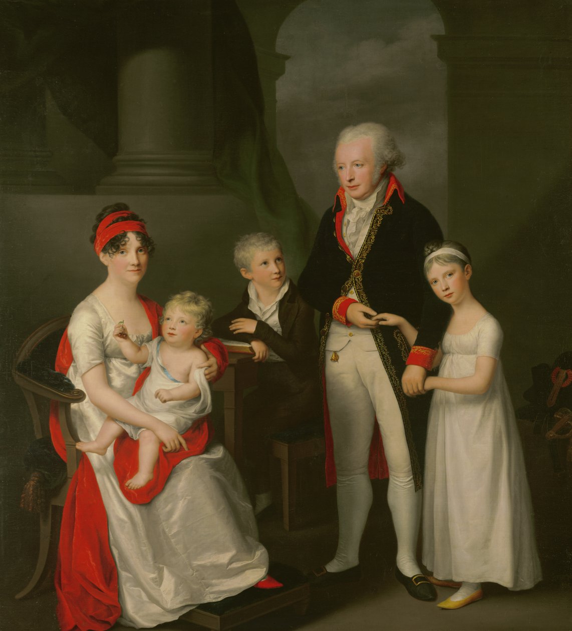 Marc Andre Souchay (1759-1814) og hans familie, ca. 1805 av Friedrich Carl Groger