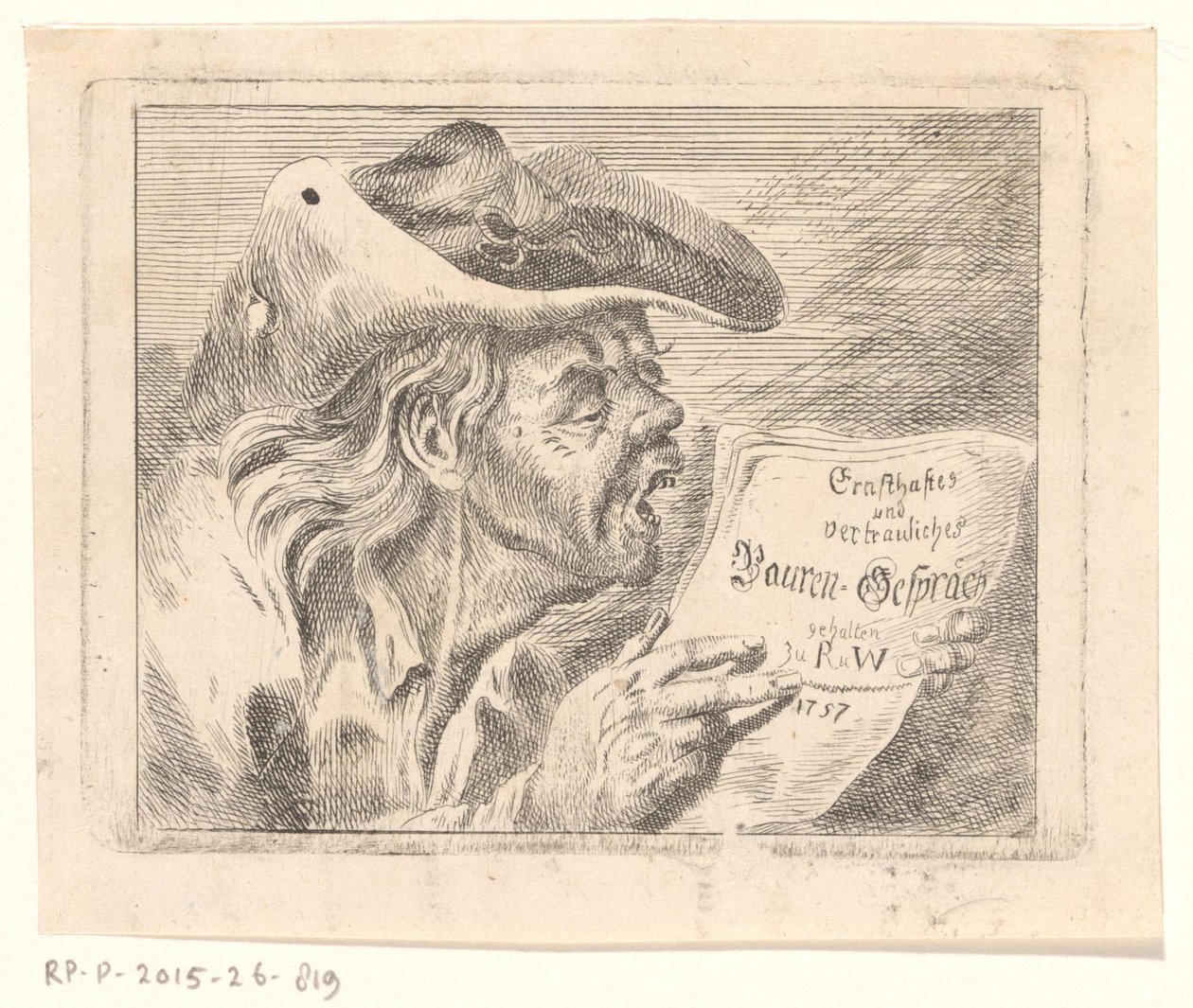 Byste av en gammel bonde med en brosjyre i hendene av Friedrich Christian Gottlieb Geyser (possibly)