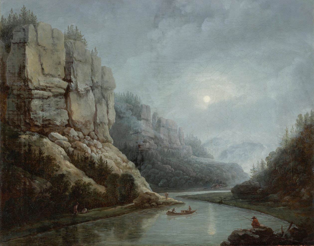Weisseritztal nær Dresden i morgen dis av Friedrich Christian Klass