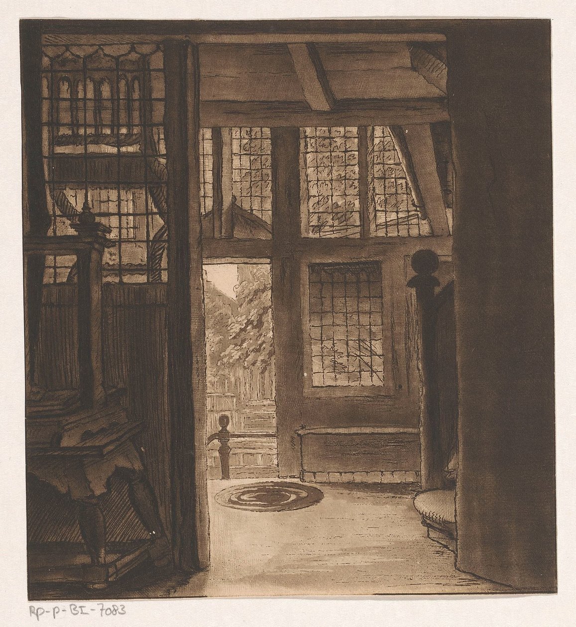 Interiør i Rembrandts hus av Friedrich Christoph Dietrich