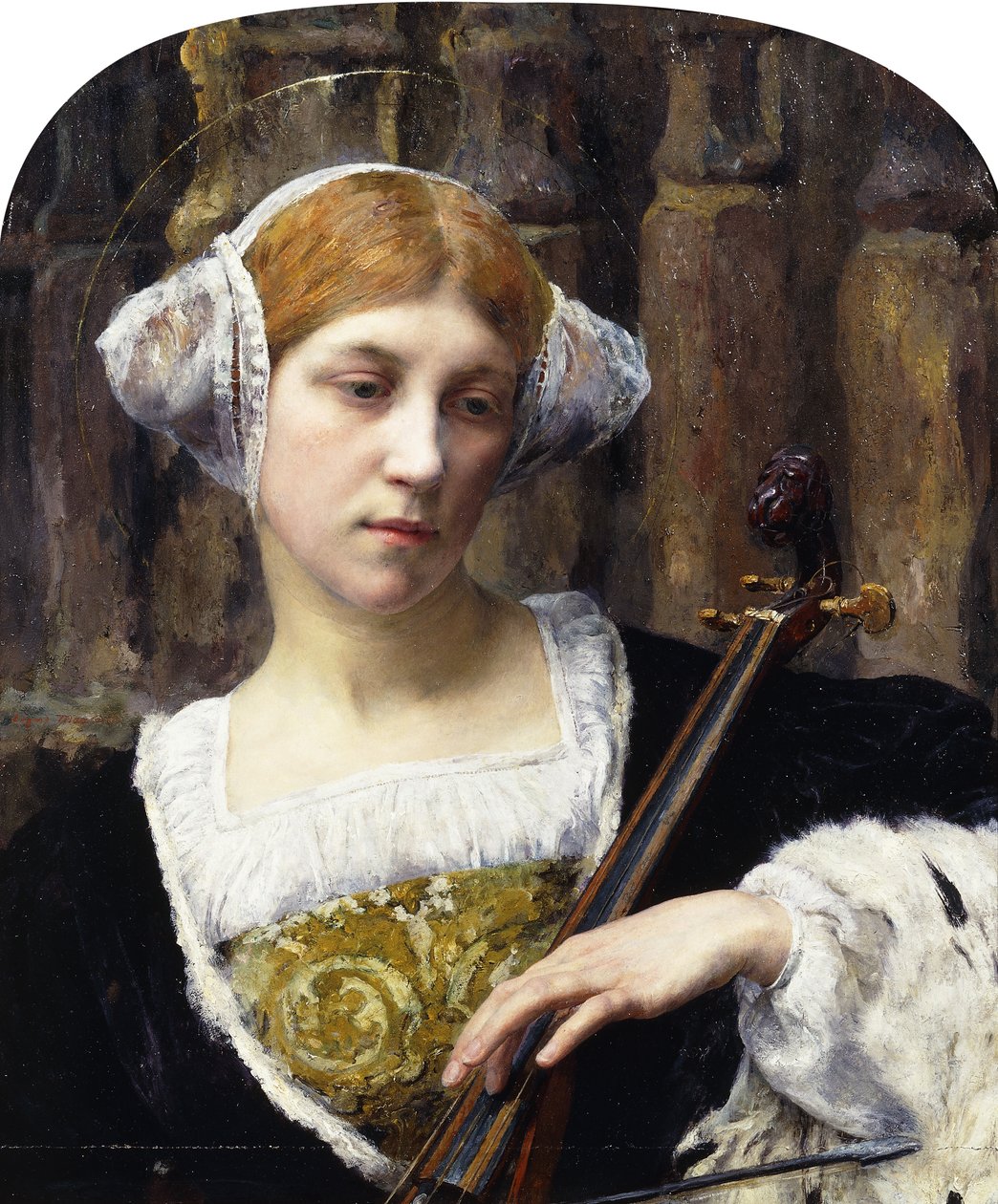 Cellisten; Kvinnen med celloen, av Friedrich Edouard Meyerheim