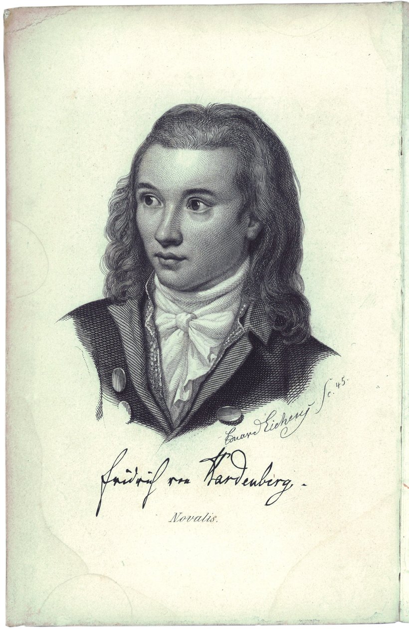 Portrett av dikteren Novalis 1772-1801, 1845 av Friedrich Eduard Eichens