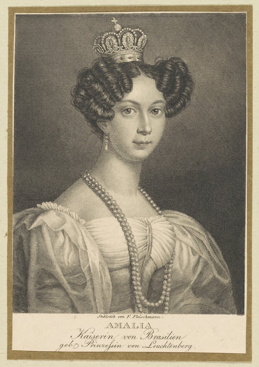 Amélie av Leuchtenberg 1812-1873, keiserinne av Brasil, 1830. av Friedrich Fleischmann