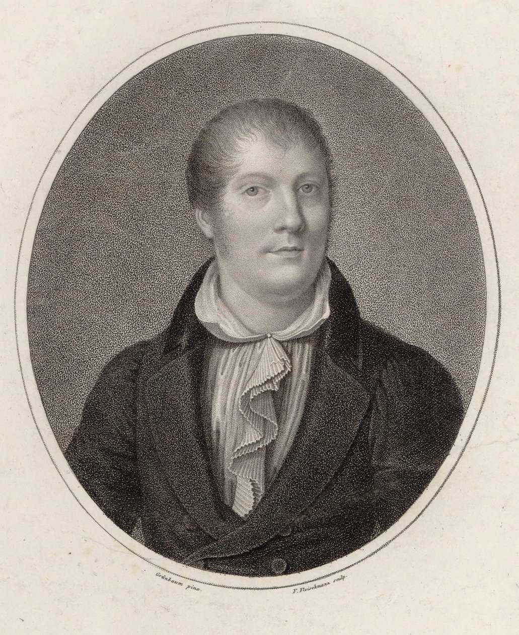 Portrett av fiolinisten og komponisten Louis Spohr 1784-1859, 1820. av Friedrich Fleischmann