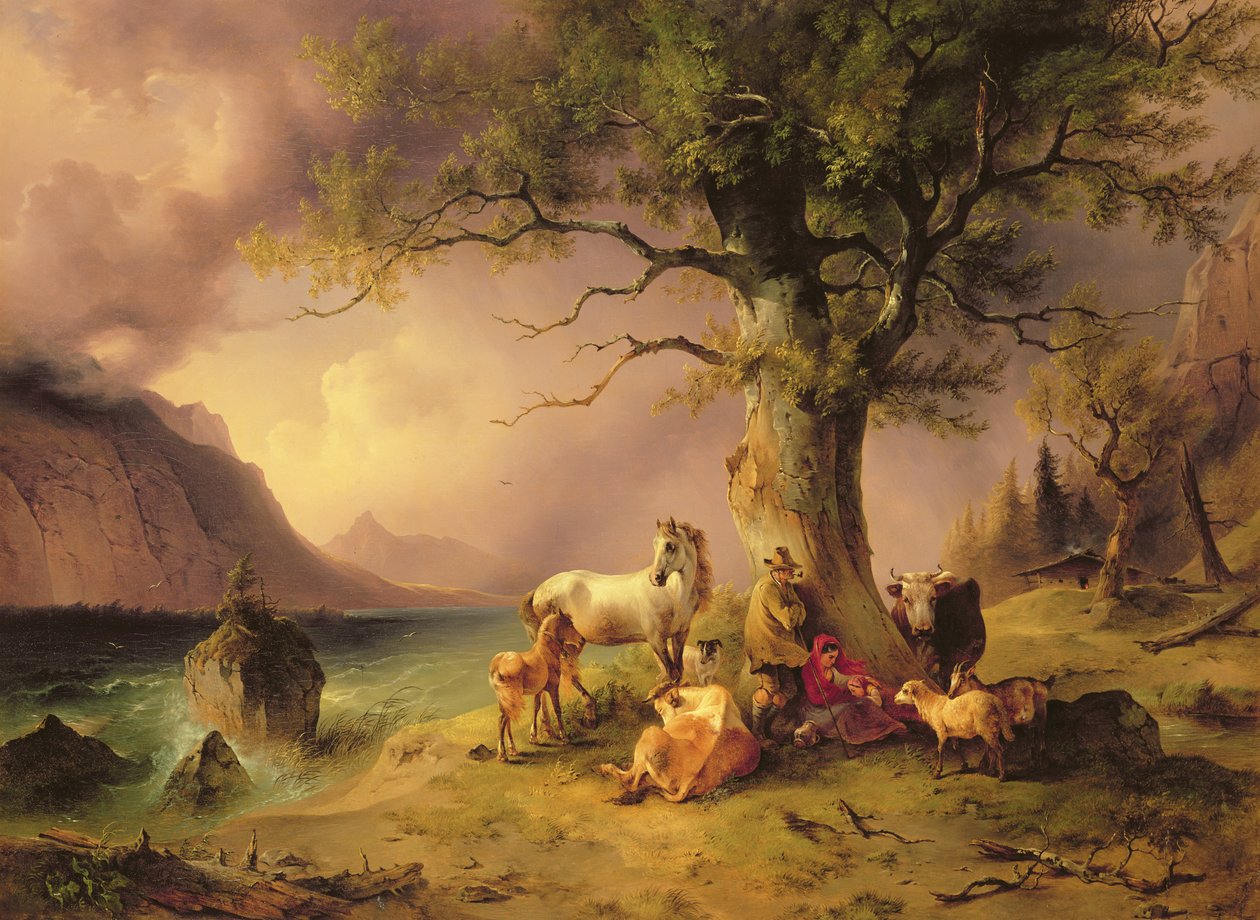Det beskyttende treet c1840 av Friedrich Gauermann