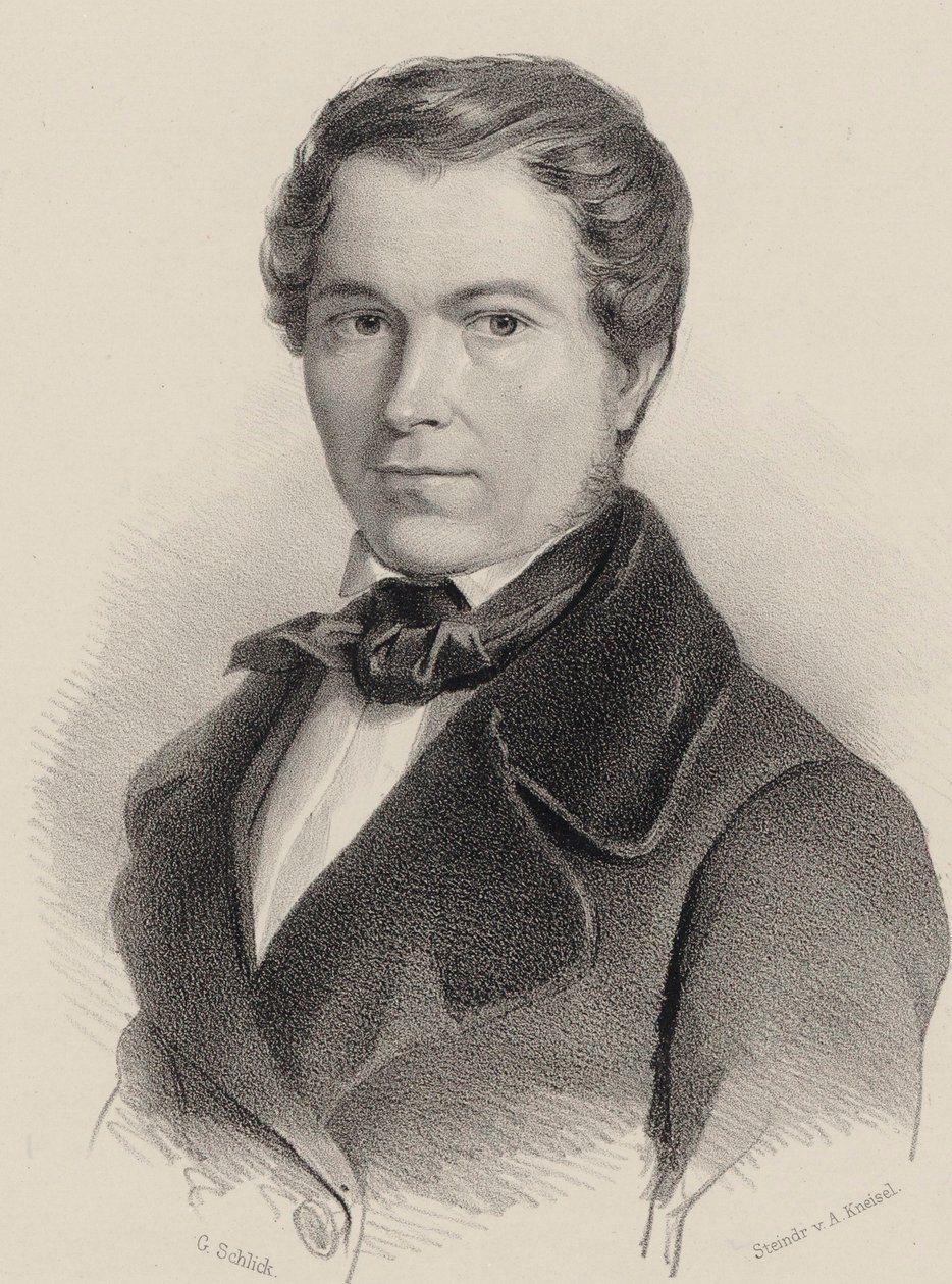 Portrett av fiolinisten og komponisten Joseph Labitzky 1802-1881, 1840. av Friedrich Gustav Schlick