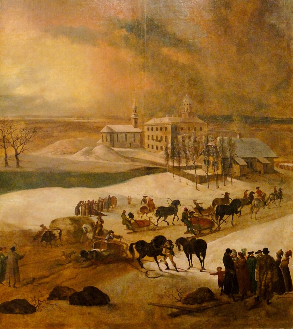 Vinterutsikt over Poltsamaa slott Detail, 1793 av Friedrich Hartmann Barisien