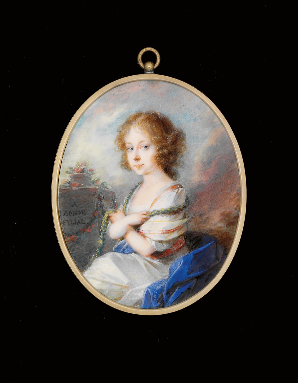 Grevinne Molly Zichy-Ferraris (pigment på elfenben i forgylt metallramme) av Friedrich Heinrich Fuger