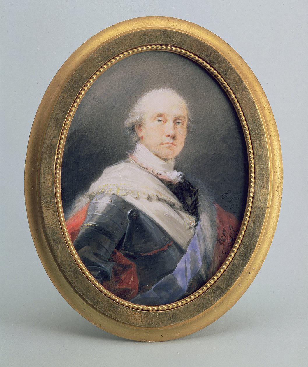 Portrett av prins Charles Nicholas Othon av Nassau-Siegen, 1790 (wc og gouache på elfenben) av Friedrich Heinrich Fuger