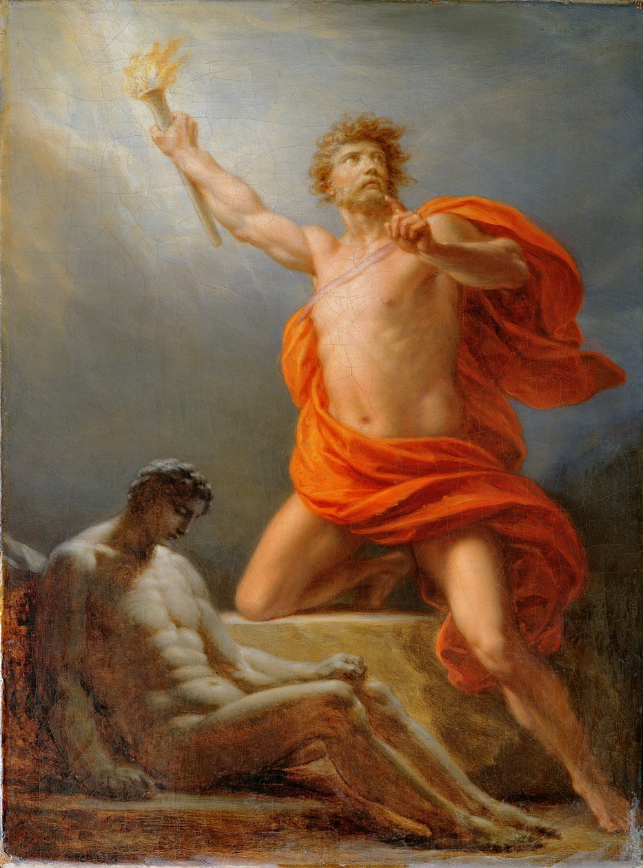 Prometheus bringer ild til menneskeheten, 1817 av Friedrich Heinrich Fuger