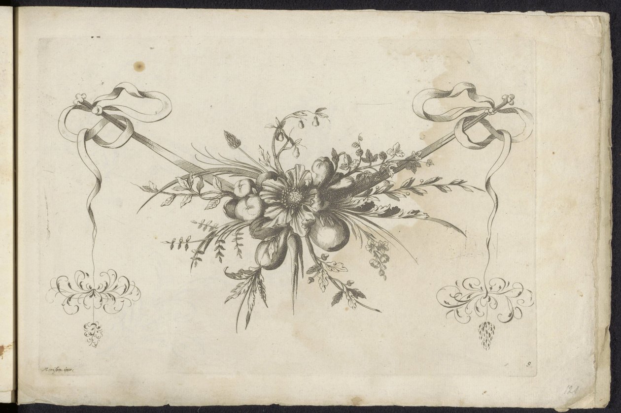 Festool van frukt, blader og blomster Annen ny festong av blomster og frukt (serietittel) av Friedrich Jacob Morisson