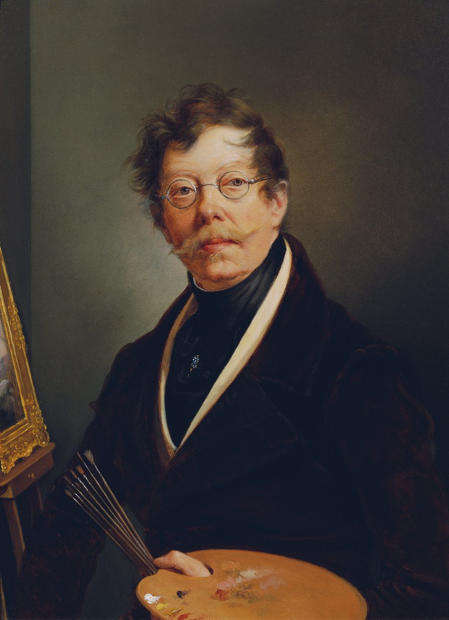 Selvportrett ved staffeliet av Friedrich Johann Gottlieb Lieder