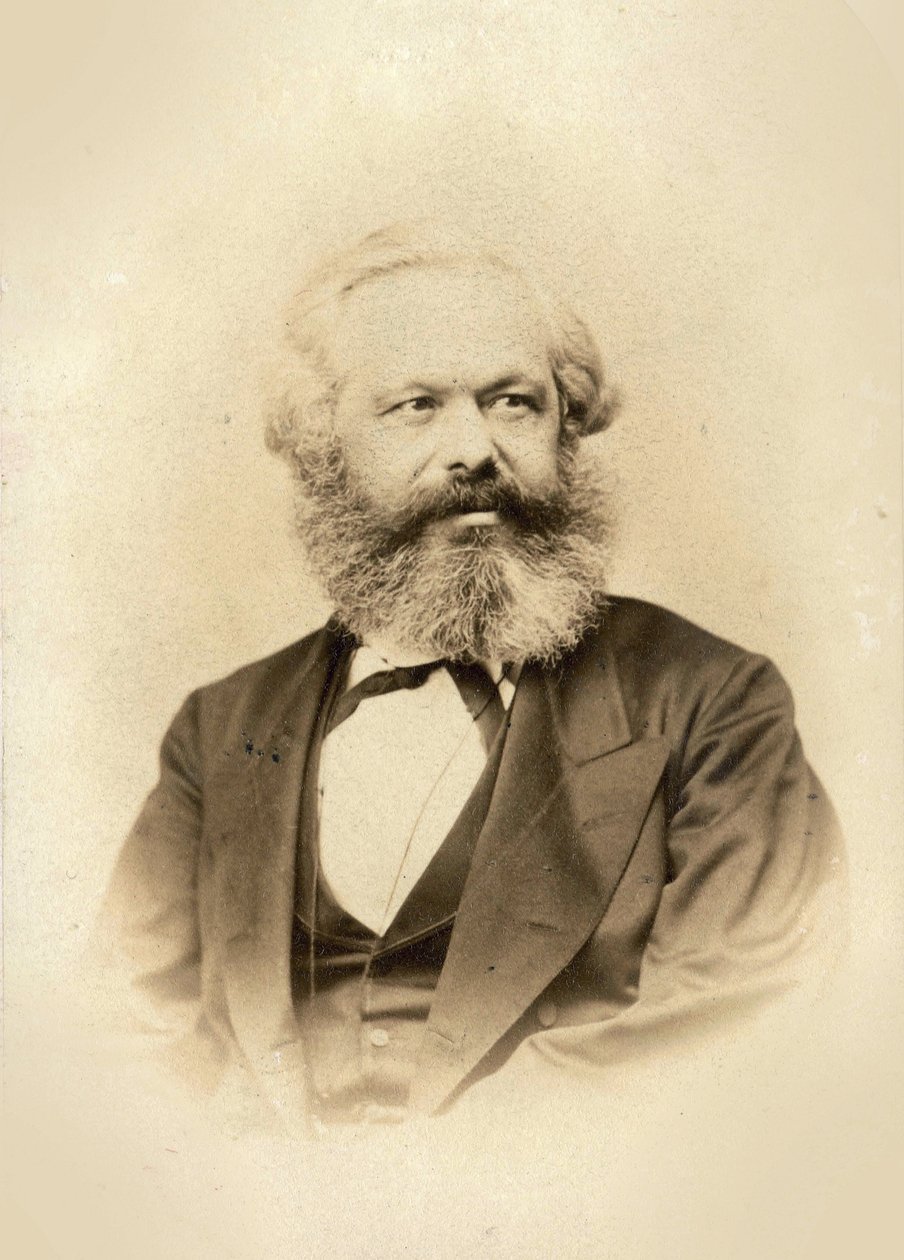 Portrett av Karl Marx (1818-1883), av Wunder, Friedrich Karl (1815-1893). Albumin bilde av Friedrich Karl Wunder