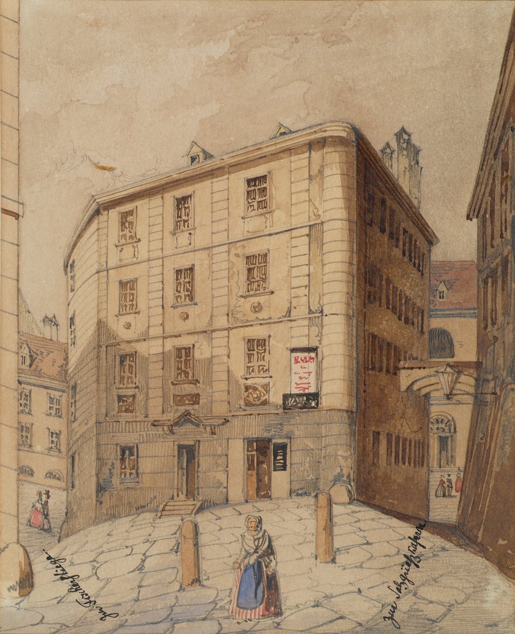Veien til Fischerstiege eller til Salzgries-kasernen i Wien av Friedrich Leibold