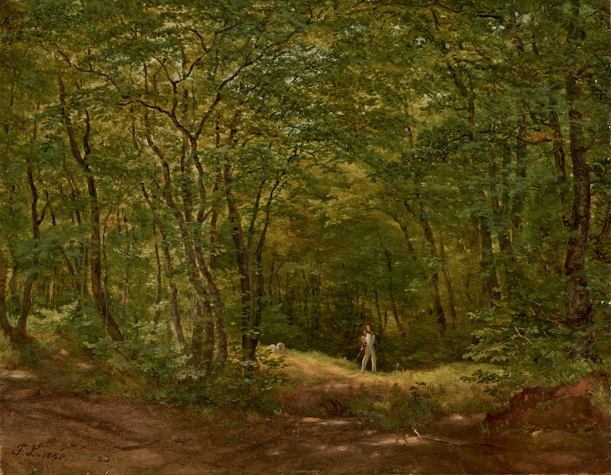 Turgåere i et skogslandskap av Friedrich Loos