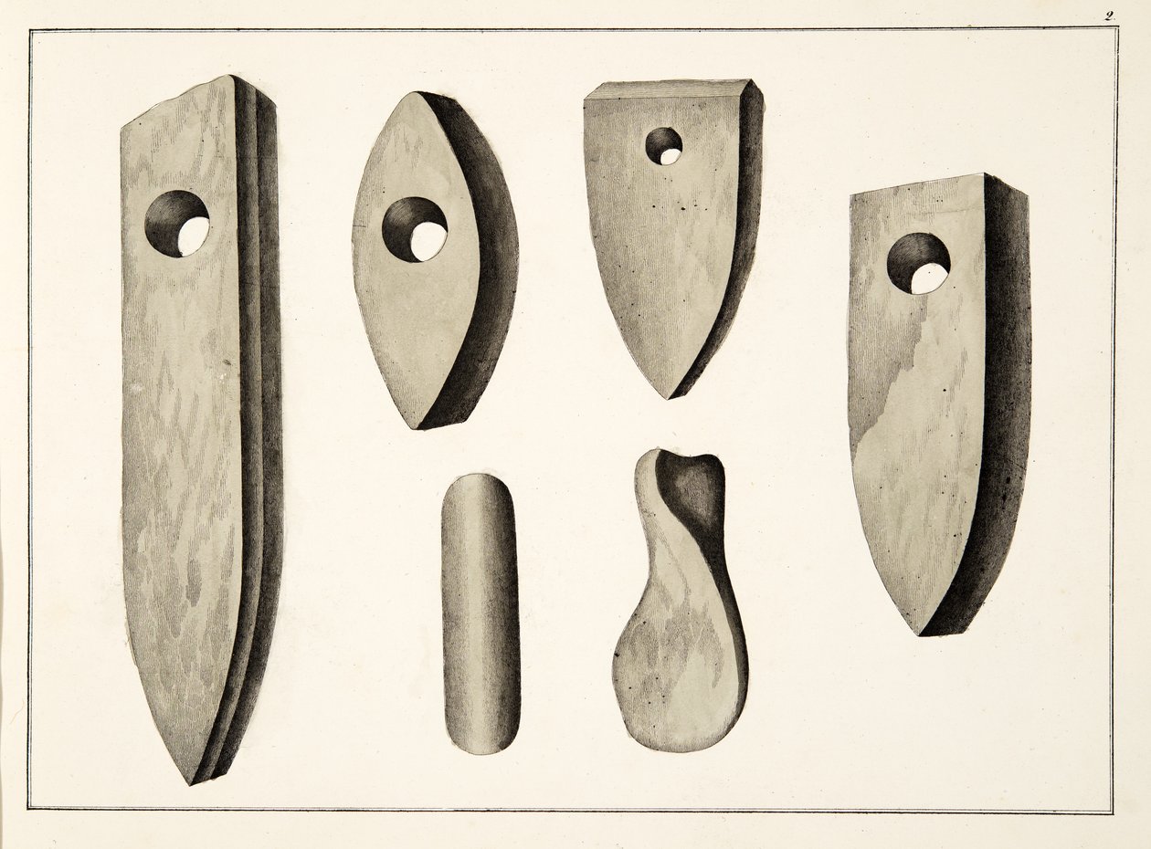Steinvåpen, plate fra A History of the Development and Customs of Chivalry, av Dr. Franz Kottenkamp, utgitt av Carl Hoffmann, 1842 av Friedrich Martin von Reibisch