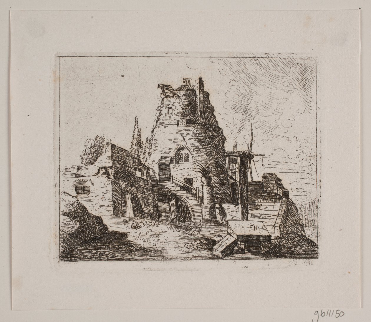 Ruin med tårn av Friedrich Münter