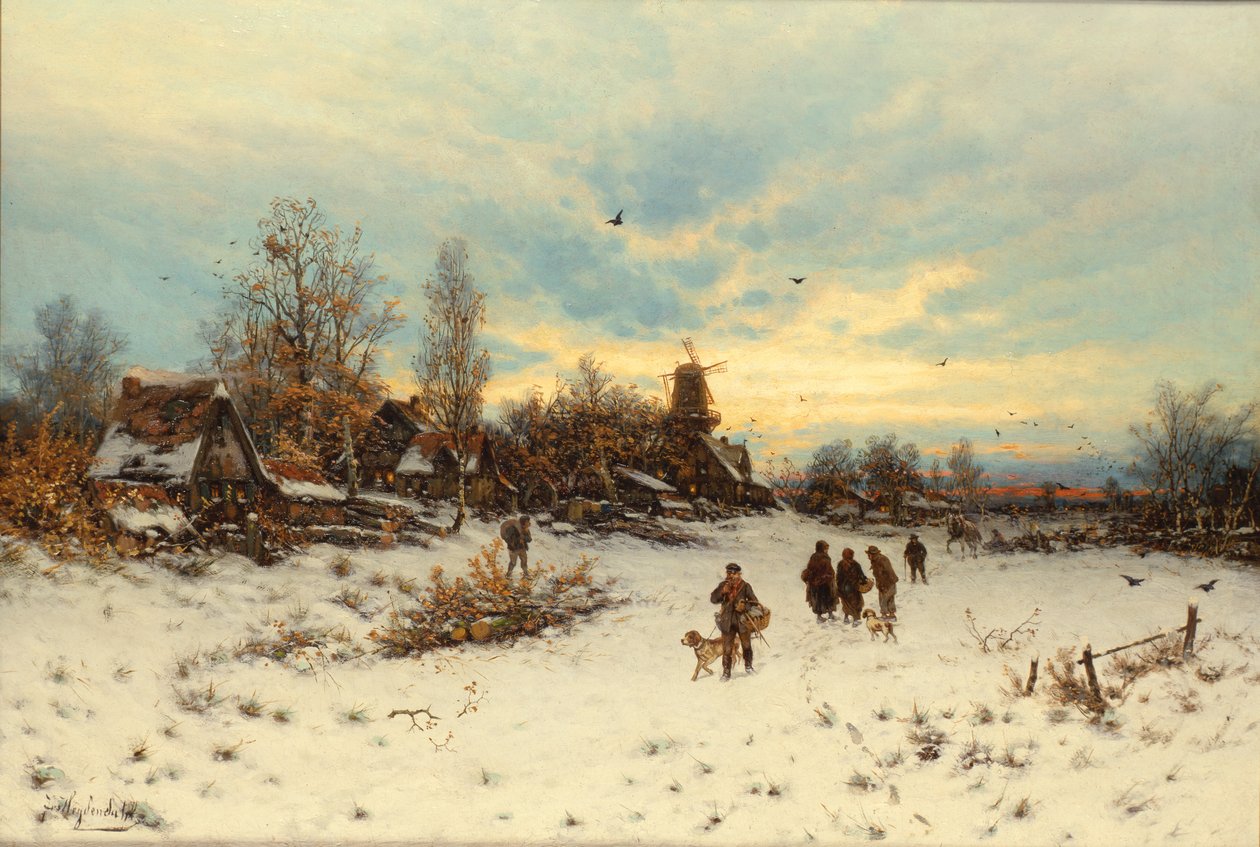 En vintersolnedgang av Friedrich Nicolai Joseph Heydendahl