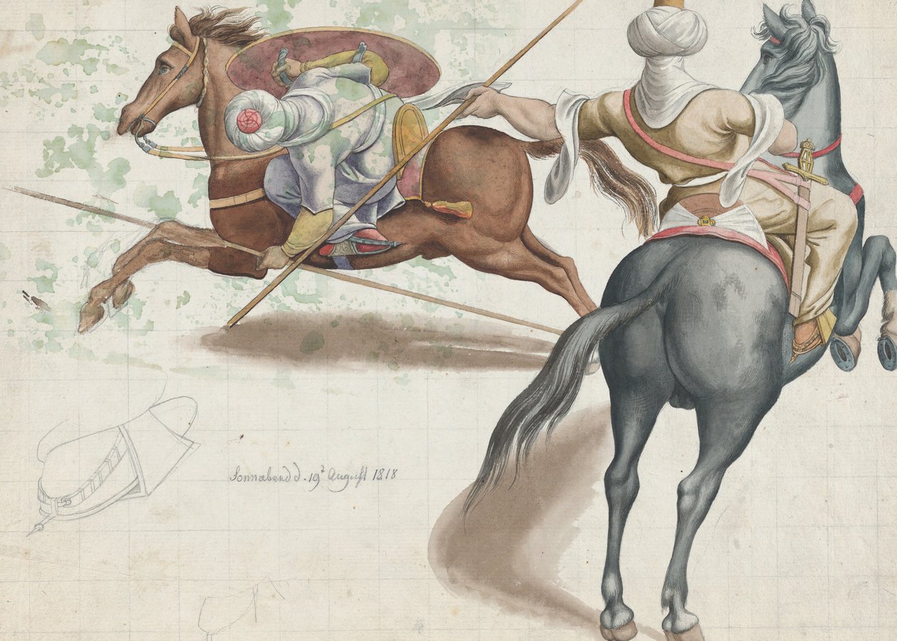 Kjempende ryttere, 1818. av Friedrich Olivier