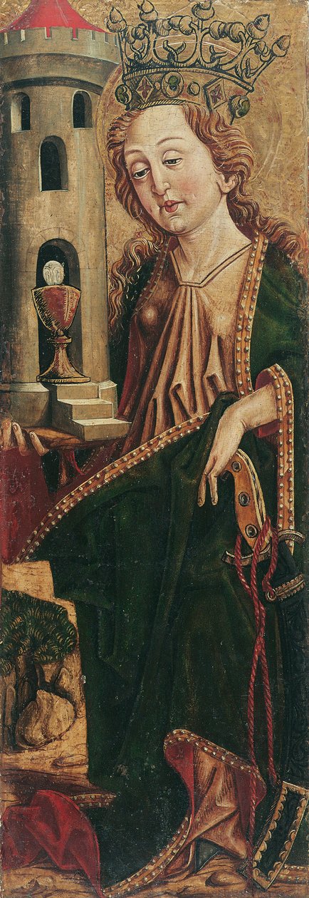 St. Barbara (inne) og St. Cassian (utenfor) av Friedrich Pacher (Umkreis)