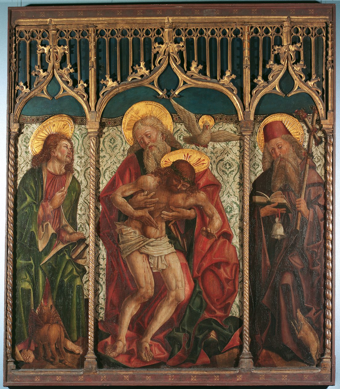Den hellige treenighet mellom St. Mark og Antony Hermitage av Friedrich Pacher