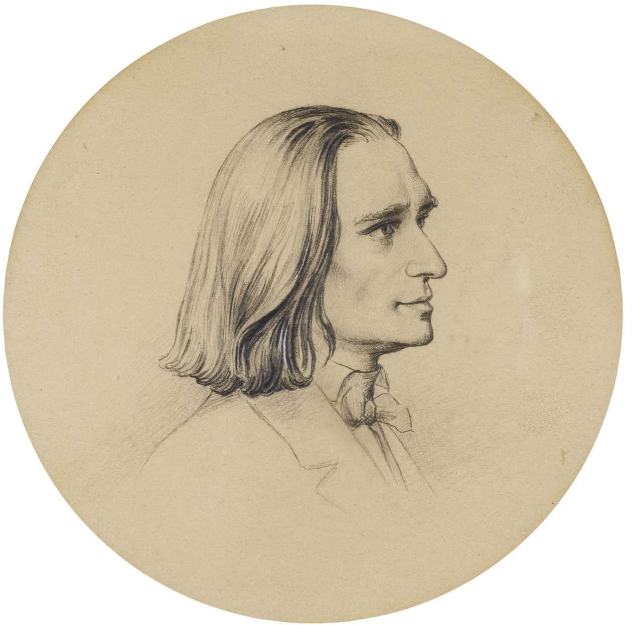 Portrett av komponisten Franz Liszt 1811-1886 av Friedrich Preller the Elder