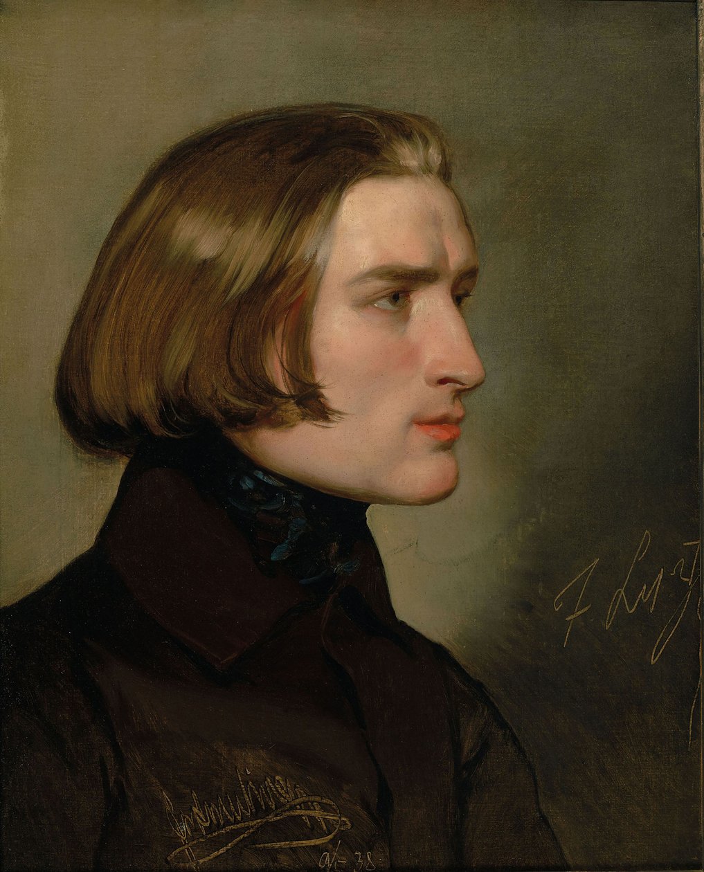 Portrett av komponisten Franz Liszt 1811-1886, 1838. av Friedrich Ritter von Amerling