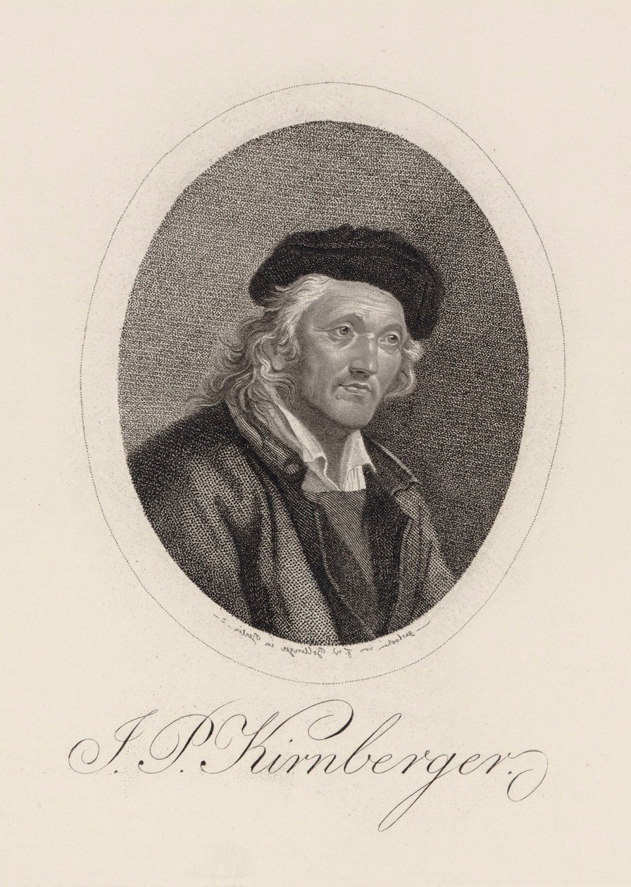 Portrett av komponisten Johann Philipp Kirnberger 1721-1783. av Friedrich Wilhelm Bollinger