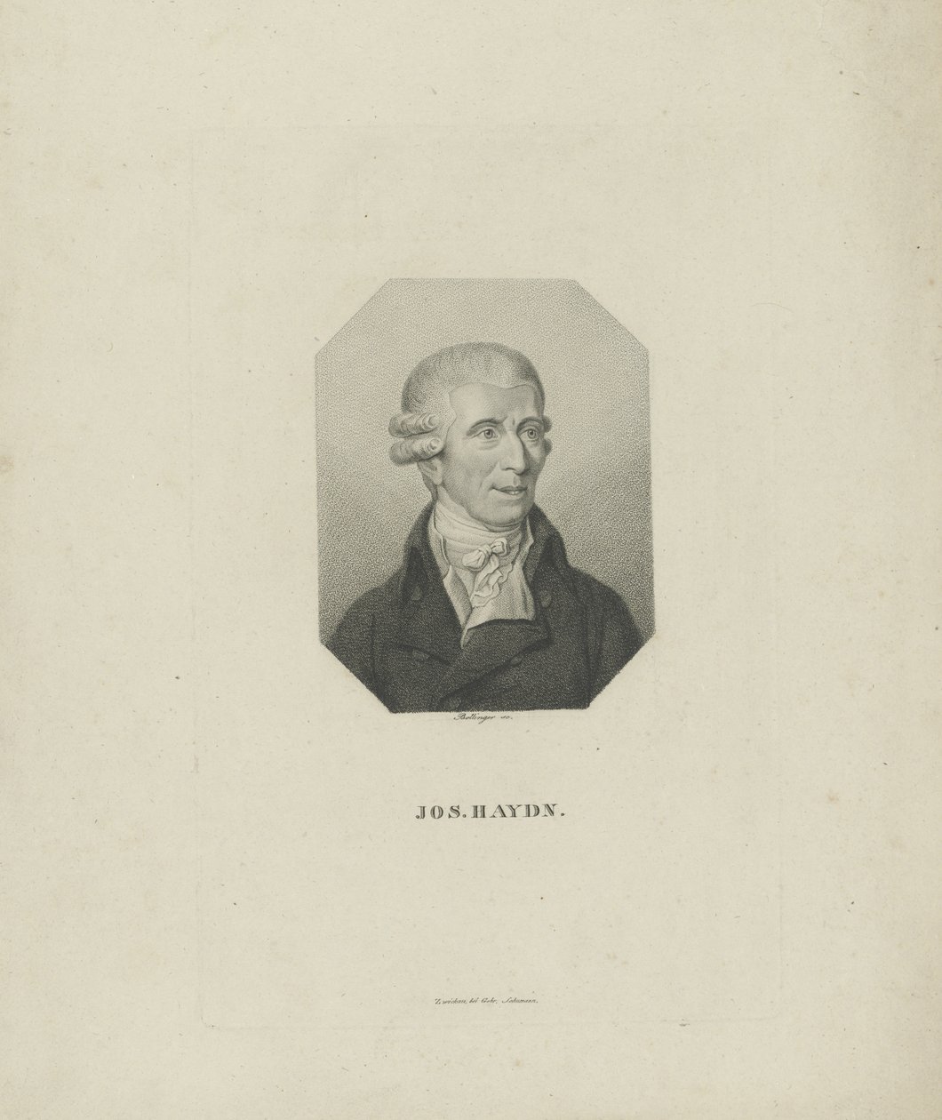 Portrett av komponisten Joseph Haydn 1732-1809, 1818. av Friedrich Wilhelm Bollinger