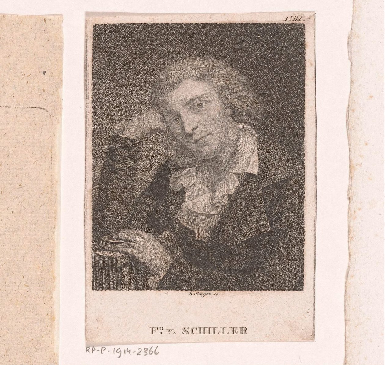 Portrett av Friedrich von Schiller av Friedrich Wilhelm Bollinger